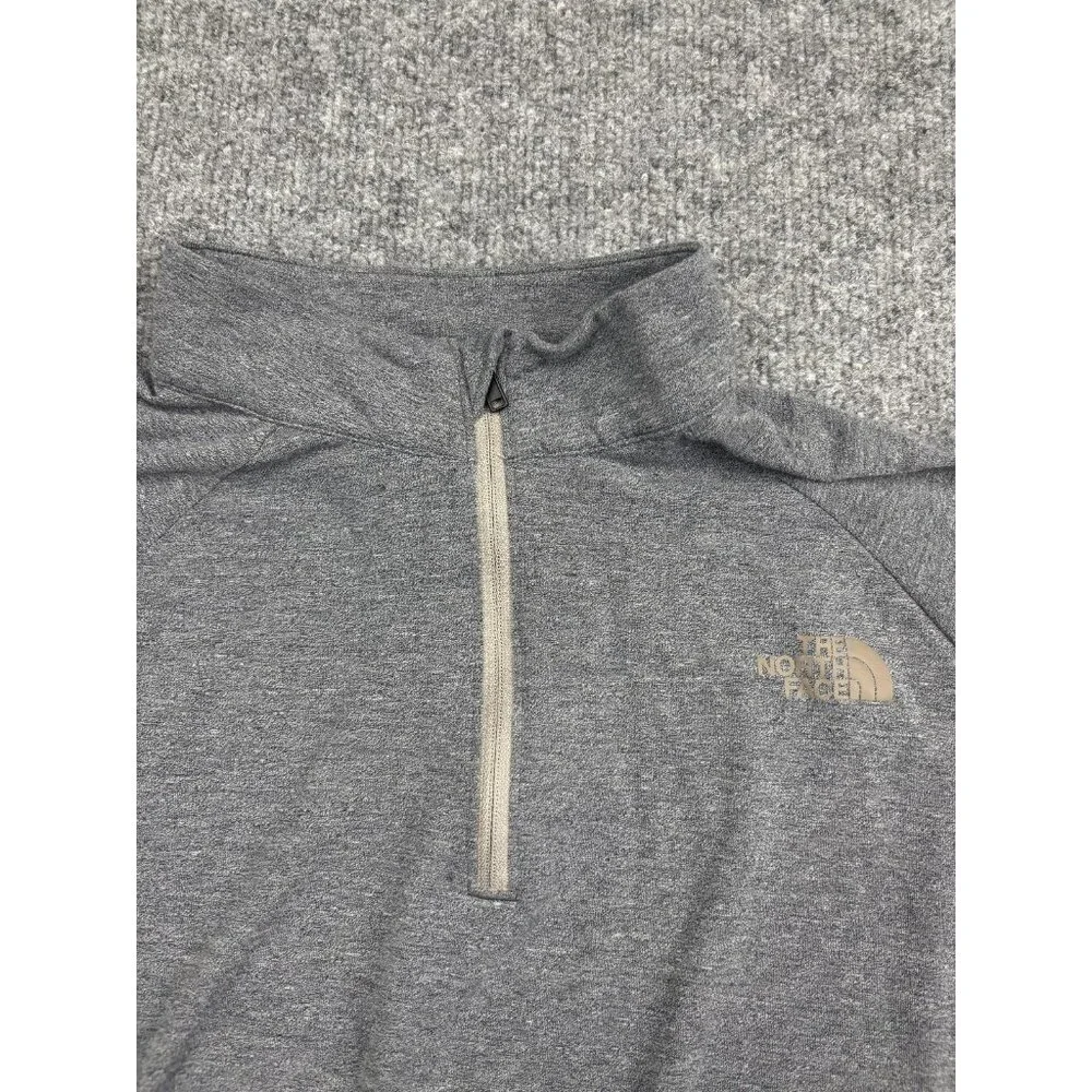 The North Face Pullover Mens Medium Gray Quarter Zip Long Sleeve‎ Thumbholes